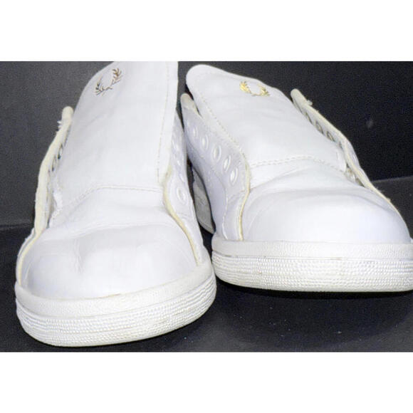 Fred Perry White Canvas Low Trainer Designer Athleisure Sneakers Shoes Womens 6 - Picture 13 of 15